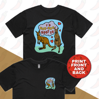 S / Black / Small Front & Large Back Design Roo Roo Root Ya 🦘 – Men's T Shirt