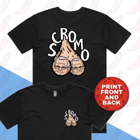 S / Black / Small Front & Large Back Design Scromo 🥜🥜  – Men's T Shirt