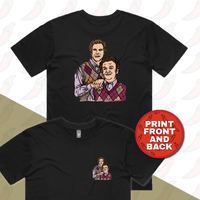 S / Black / Small Front & Large Back Design Step Brothers 👨🏽‍🤝‍👨🏻 - Men's T Shirt
