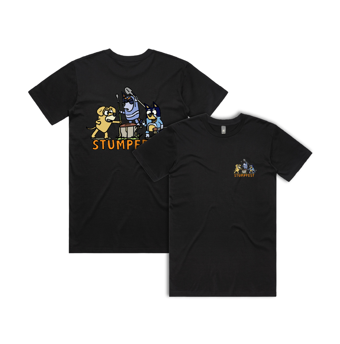 S / Black / Small Front & Large Back Design Stumpfest 🪓 - Men's T Shirt