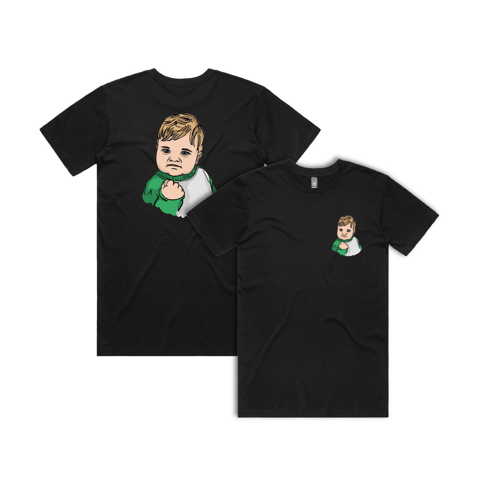 S / Black / Small Front & Large Back Design Success Kid ✊ - Men's T Shirt