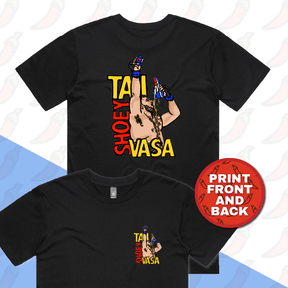 S / Black / Small Front & Large Back Design Tai Shoey Vasa 👟🥊 – Men's T Shirt