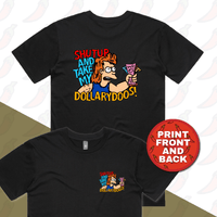 S / Black / Small Front & Large Back Design Take My Dollary Doos 💵 – Men's T Shirt