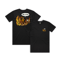 S / Black / Small Front & Large Back Design This Is Fine 🔥 - Men's T Shirt