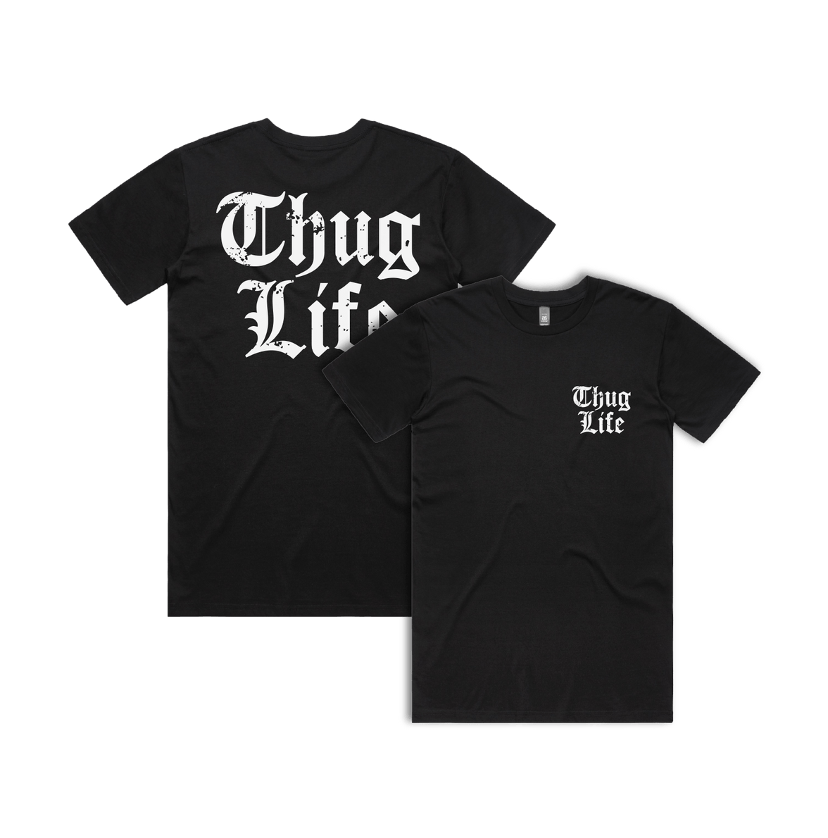 S / Black / Small Front & Large Back Design Thug Life 🖕🏾 - Men's T Shirt