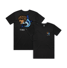 S / Black / Small Front & Large Back Design Tina Tuna 🐟 - Men's T Shirt