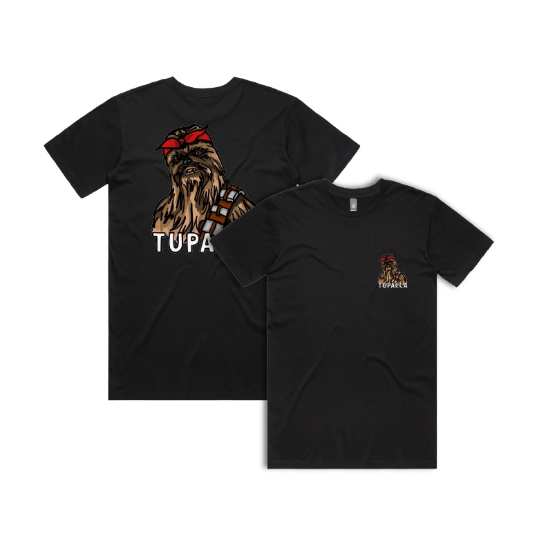 S / Black / Small Front & Large Back Design Tupacca ✊🏾 - Men's T Shirt