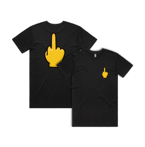 S / Black / Small Front & Large Back Design Up Yours 🖕 - Men's T Shirt