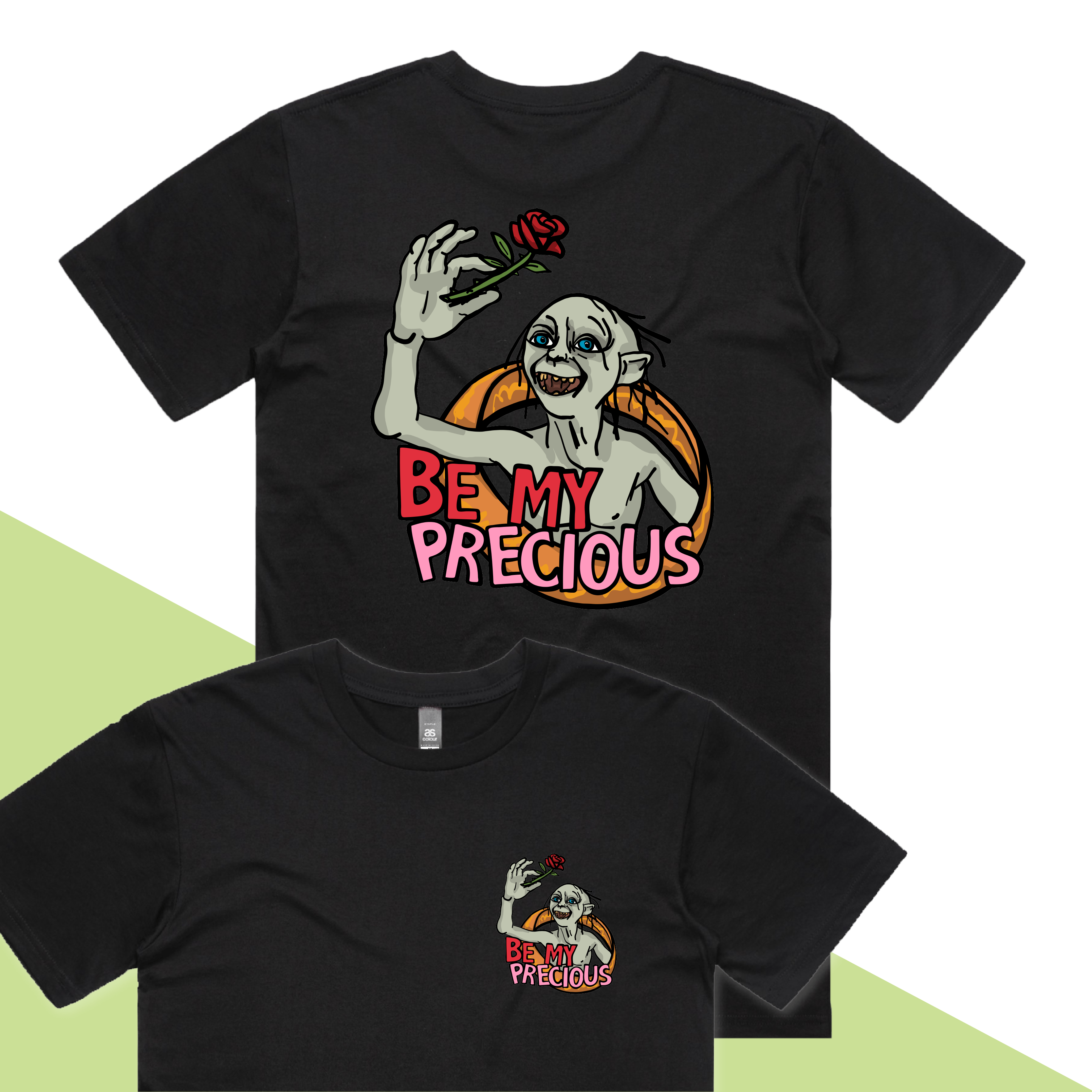 S / Black / Small Front & Large Back Design Valentines Precious 🌹 – Men's T Shirt