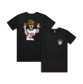 S / Black / Small Front & Large Back Design Vote for Pedro 👓 - Men's T Shirt