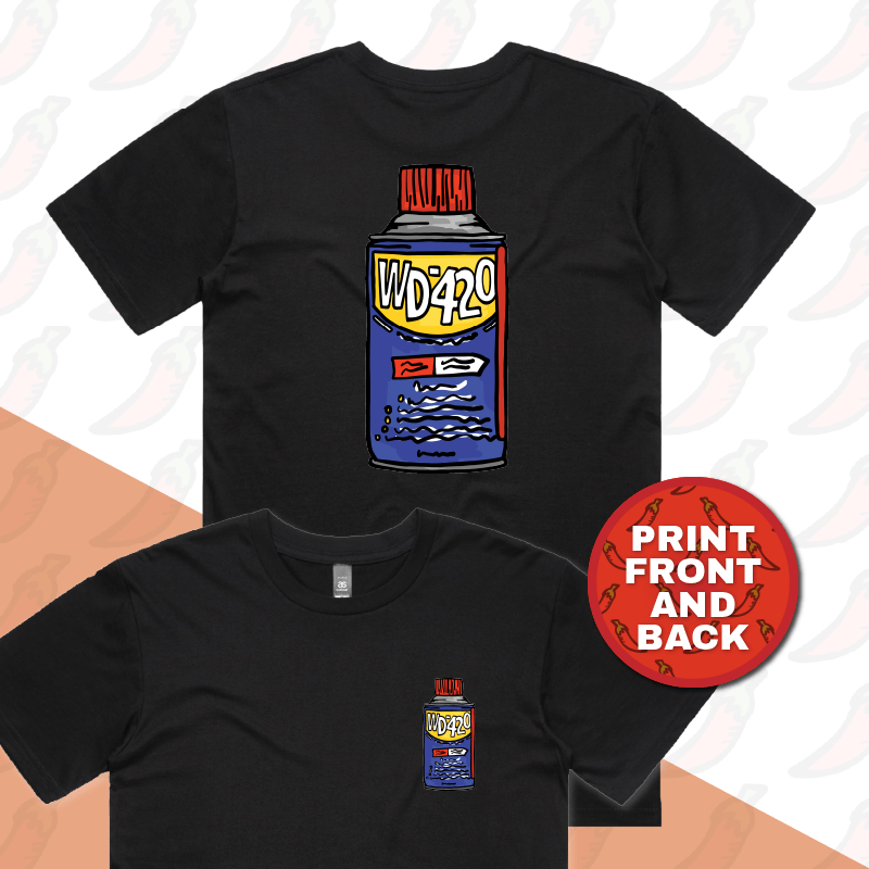 S / Black / Small Front & Large Back Design WD-420 🍀 –  Men's T Shirt