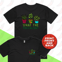 S / Black / Small Front & Large Back Design What The Fucculent 🌵 – Men's T Shirt