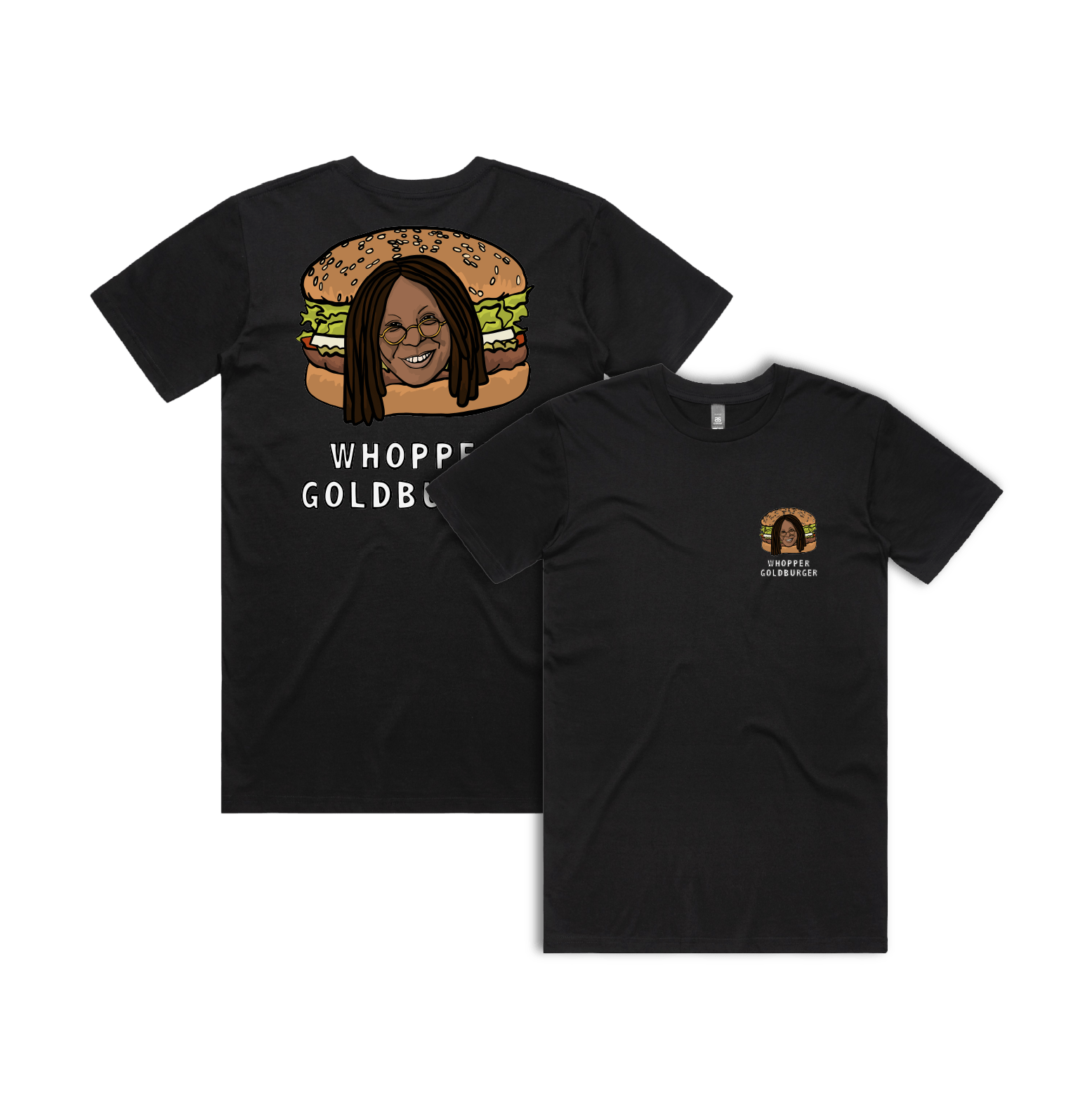 S / Black / Small Front & Large Back Design Whopper Goldburger 🍔 - Men's T Shirt