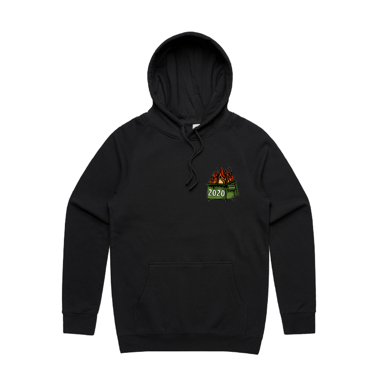 S / Black / Small Front Print 2020 Dumpster Fire 🗑️ - Unisex Hoodie