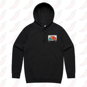 S / Black / Small Front Print Aussie Fire Danger Rating 🚒 - Unisex Hoodie