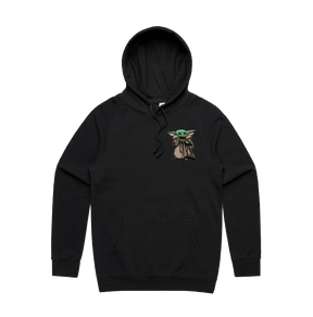 S / Black / Small Front Print Baby Yoda 👶 - Unisex Hoodie