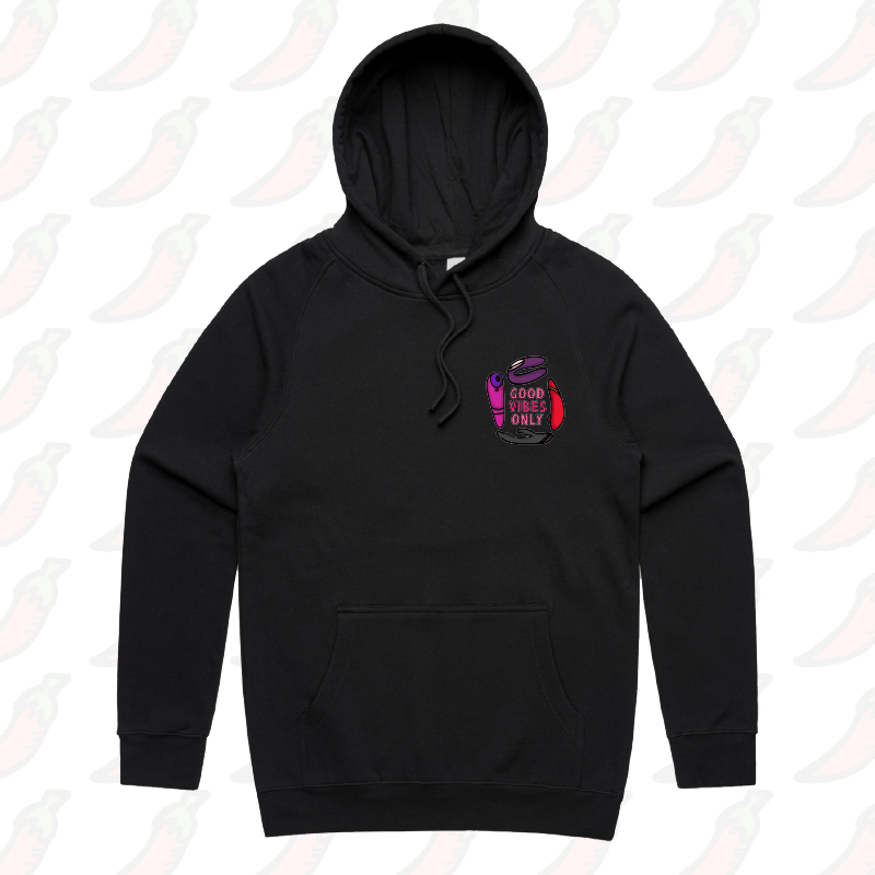 S / Black / Small Front Print Good Vibes Only 🍡 – Unisex Hoodie