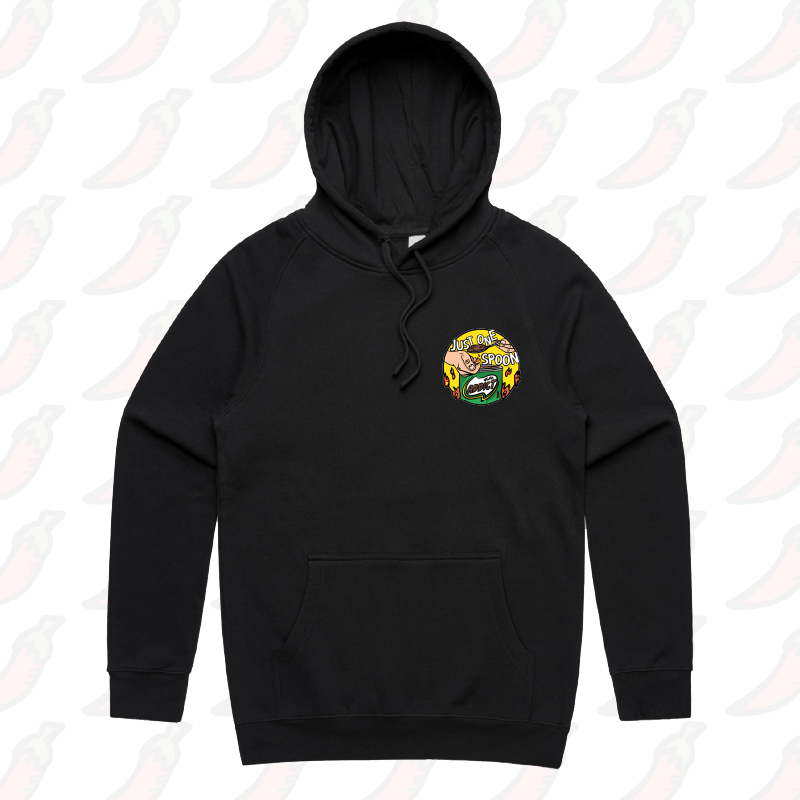 S / Black / Small Front Print Just One Spoon 🥄 - Unisex Hoodie