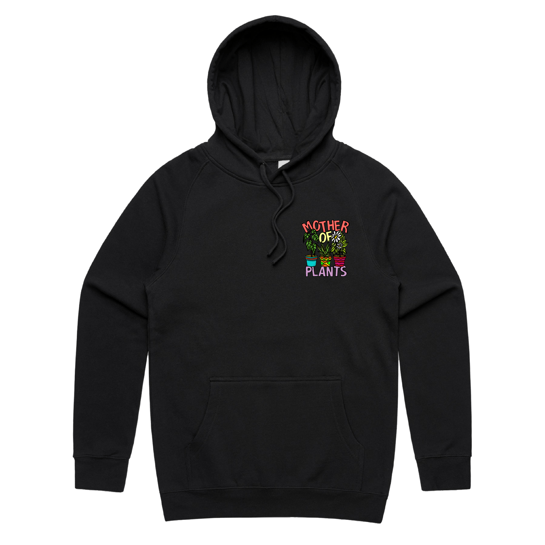 S / Black / Small Front Print Mother Of Plants 🌱🎍 – Unisex Hoodie