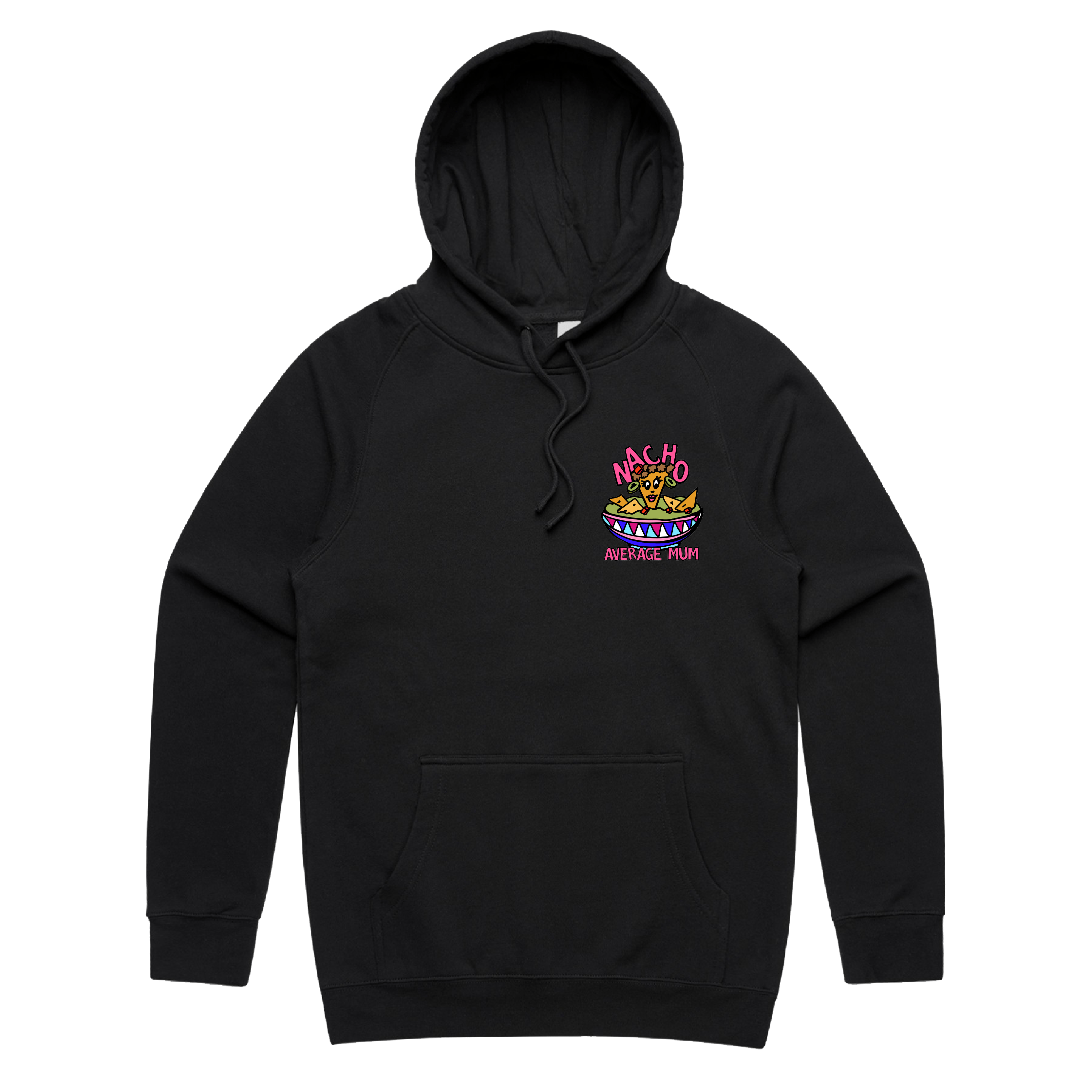 S / Black / Small Front Print Nacho Average Mum 😉 – Unisex Hoodie