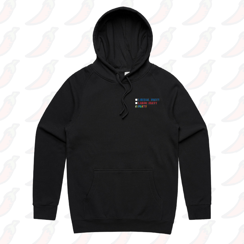 S / Black / Small Front Print Party Vote ✅ - Unisex Hoodie