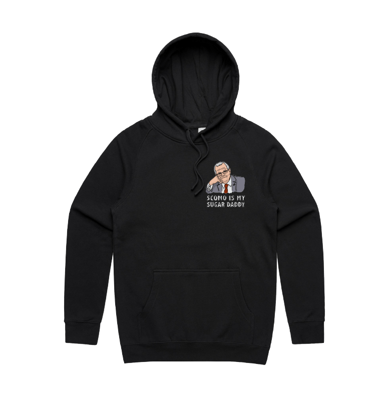 S / Black / Small Front Print Scomo Sugar Daddy 💸 - Unisex Hoodie