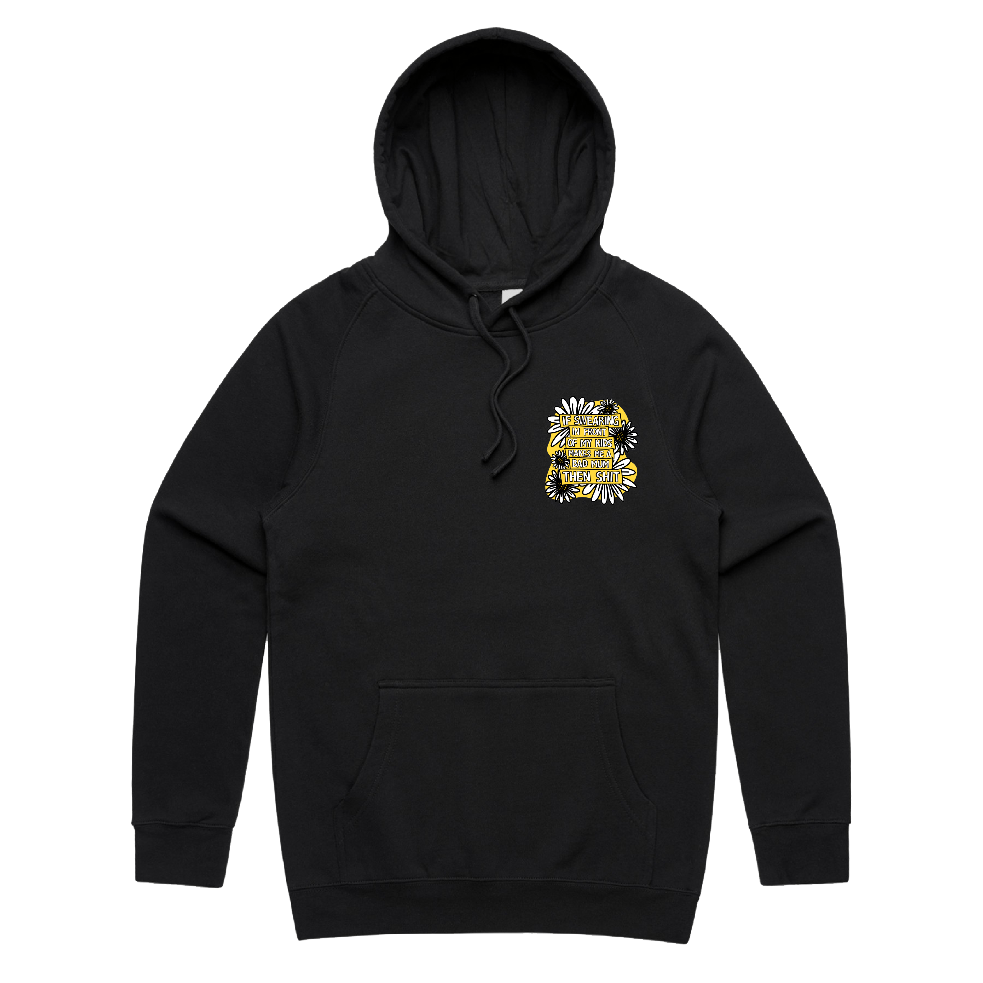 S / Black / Small Front Print Sweary Mum 🤬🎀 - Unisex Hoodie
