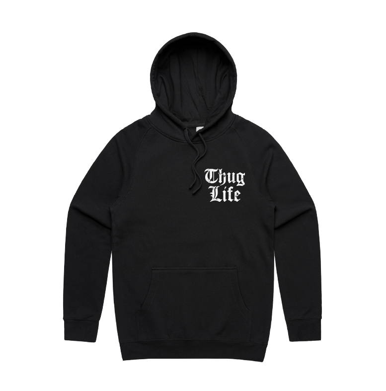 S / Black / Small Front Print Thug Life 🖕🏾 - Unisex Hoodie