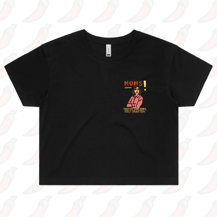 S / Black Smart Mum 🧠 –  Women's Crop Top
