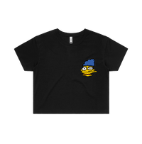 S / Black Smeared Marge 👕 - Women's Crop Top