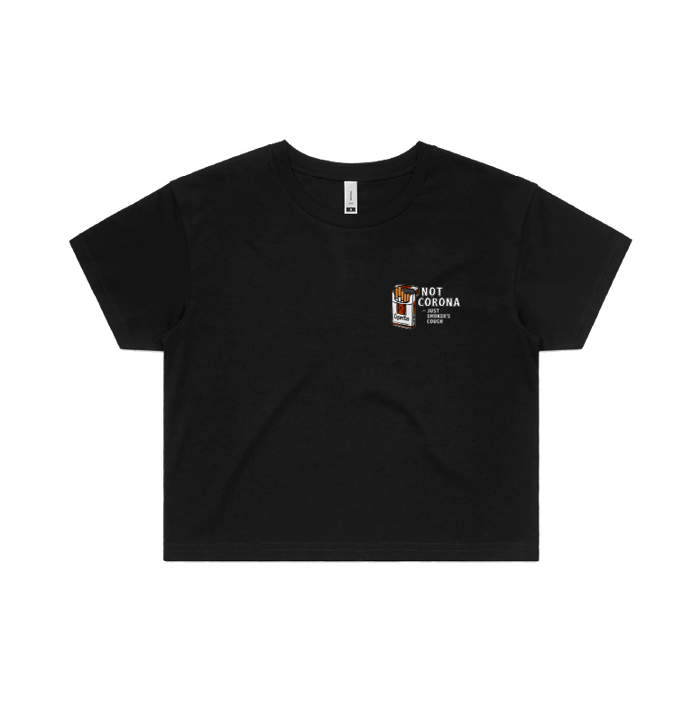 S / Black SMOKER'S COUGH 🚬 - Women's Crop Top