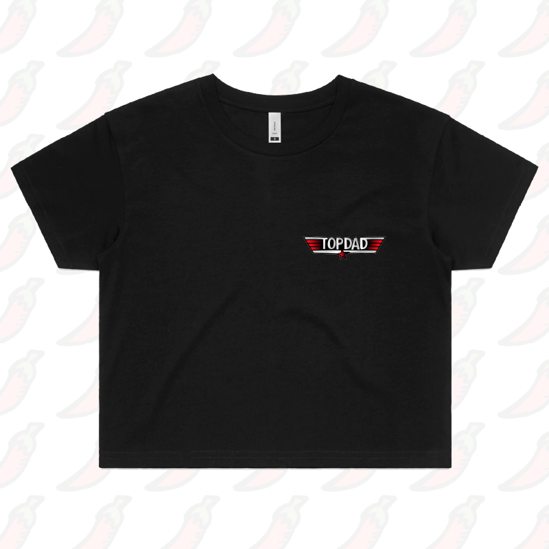 S / Black Top Dad 🕶️ - Women's Crop Top