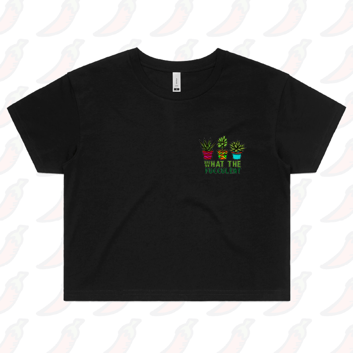 S / Black What The Fucculent 🌵 – Women's Crop Top