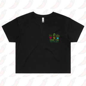 S / Black What The Fucculent 🌵 – Women's Crop Top