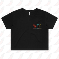 S / Black WTF 🍷💅 – Women's Crop Top