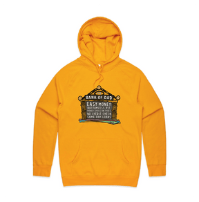S / Gold / Large Front Design Bank of Dad 💰 - Unisex Hoodie