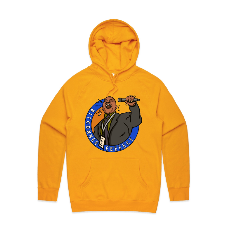 S / Gold / Large Front Design Bitconnect 🎤 - Unisex Hoodie