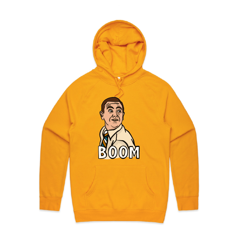 S / Gold / Large Front Design Boom Boyle 🚨 - Unisex Hoodie