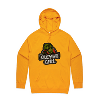 S / Gold / Large Front Design Clever Girl 🦖 - Unisex Hoodie