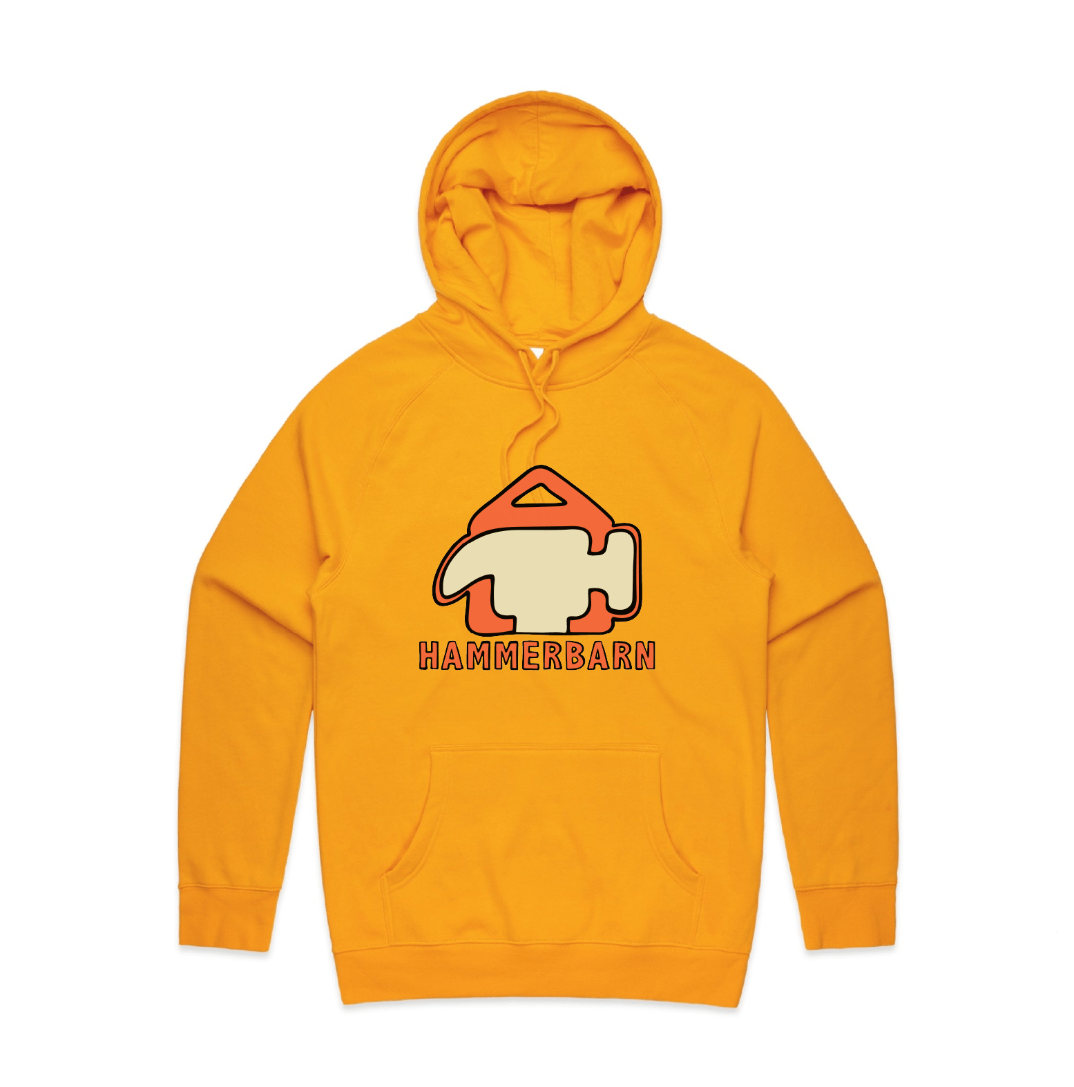 S / Gold / Large Front Design Hammerbarn 🔨 - Unisex Hoodie
