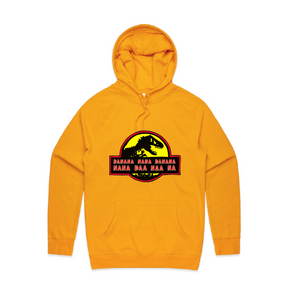S / Gold / Large Front Design Jurassic Park Theme 🦕 - Unisex Hoodie