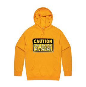 S / Gold / Large Front Design May Contain Alcohol 🍺 - Unisex Hoodie
