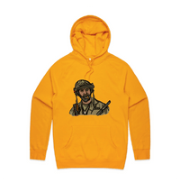 S / Gold / Large Front Design Never Go Full Retard 💥 - Unisex Hoodie