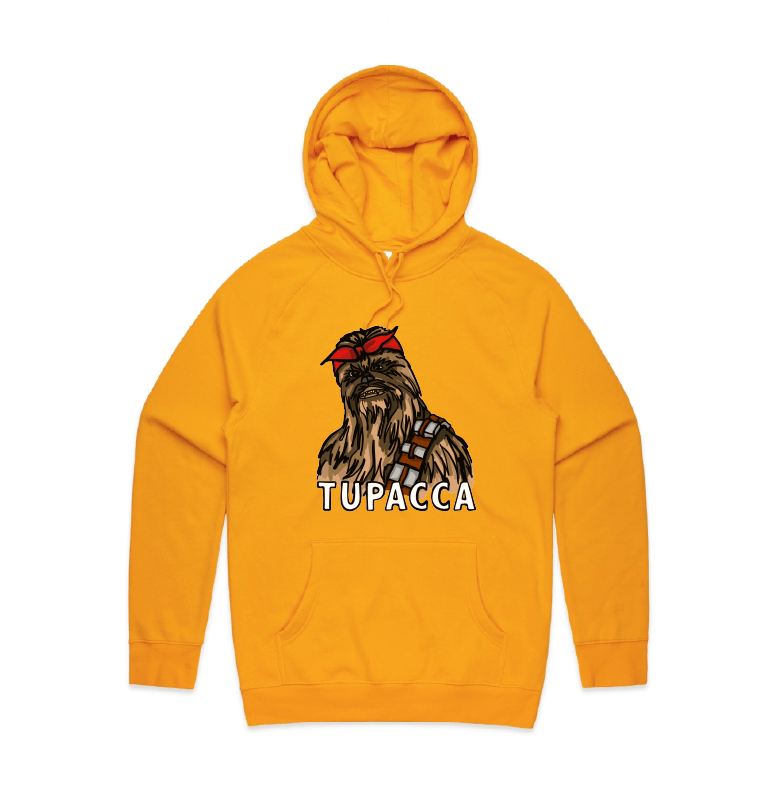 S / Gold / Large Front Design Tupacca ✊🏾 - Unisex Hoodie