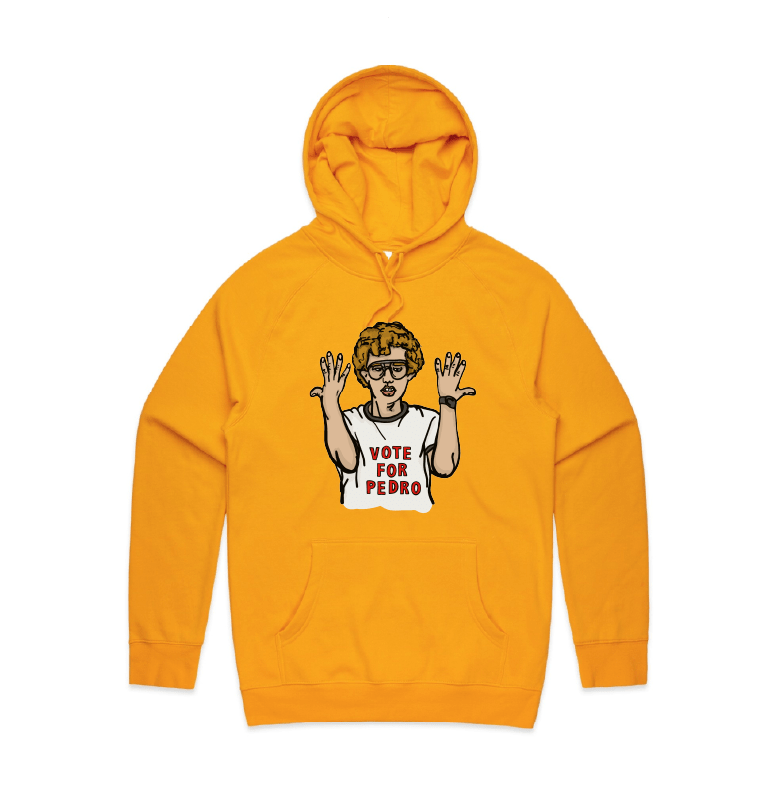 S / Gold / Large Front Design Vote for Pedro 👓 - Unisex Hoodie