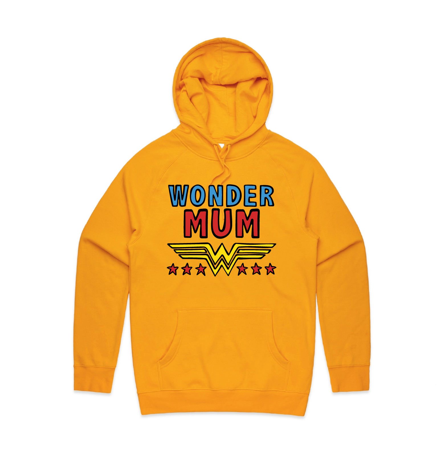 S / Gold / Large Front Design Wondermum 🦸‍♀️ - Unisex Hoodie
