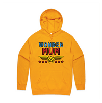 S / Gold / Large Front Design Wondermum 🦸‍♀️ - Unisex Hoodie