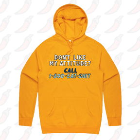 S / Gold / Large Front Print Attitude ☎️ - Unisex Hoodie