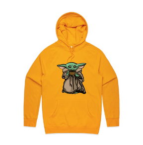 S / Gold / Large Front Print Baby Yoda 👶 - Unisex Hoodie
