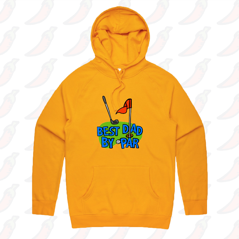 S / Gold / Large Front Print Best Dad By Par Green ⛳ - Unisex Hoodie